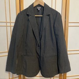 Gray Chambray Cotton Blazer NWOT